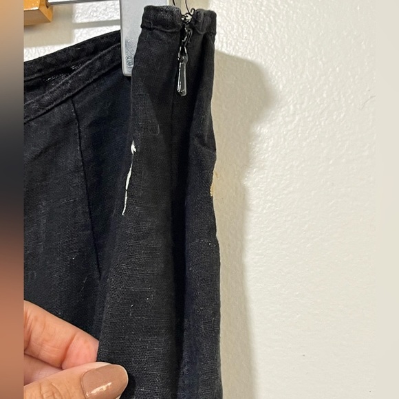 Peter Martin Black Linen Blend Embroidered Animal Pants - Size 12 - Picture 7 of 12